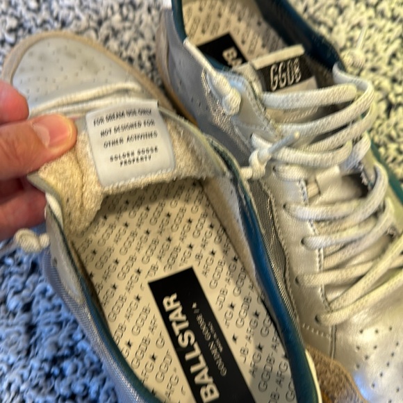 Golden Goose Ballstar sneakers, silver mesh design, in good used condition - Picture 6 of 16
